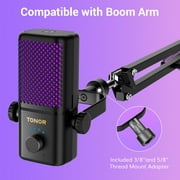 TONOR Xbox Microphone, RGB Condenser Streaming Mic with 30H Battery Life, Low Noise, Monitoring, Gain Control, One Tap Mute, Fast Charging, Compatible with Capture Card TCX3