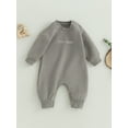 thumbnail image 4 of Bagilaanoe Newborn Baby Girl Boys Fall Jumpsuit Letter Embroidery Long Sleeve Bodysuit 3M 6M 12M 18M Infant Casual One Piece Rompers, 4 of 8