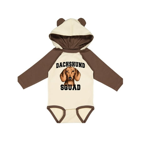 

Inktastic Dog Dachshund Squad Gift Baby Boy or Baby Girl Long Sleeve Bodysuit