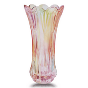 UMEXUS 11.8'' Large Colorful Vase with Color Gradient Crystal, Thickened Clear Crystal Glass,Home Wedding Decor