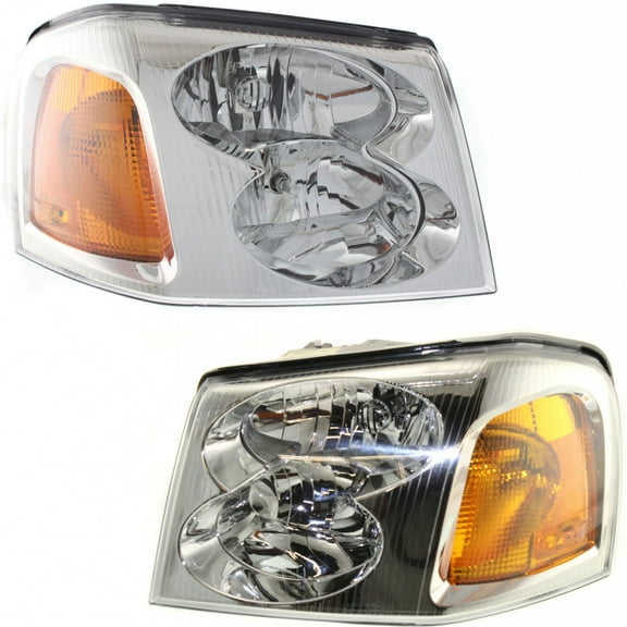 For 2002-2009 GMC Envoy Headlight Driver and Passenger SideDOT Certified Bulbs Included GM2502220 GM2503220 - Replaces 15866071, 15866070 ;Envoy