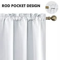 thumbnail image 4 of DWCN Blackout Curtains Thermal Insulated Energy Saving Bedroom and Kitchen Curtains Window Treatments, W 38 x L 45 Inch, Set of 2 Greyish White Rod Pocket Drapes, 4 of 5