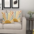 thumbnail image 6 of Sun Sunrise Pillow Covers 16X16 Inch Set of 2 Mustard Yellow Sunshine Sunset Boho Decorative Pillow Cases Colorful Rainbow Bohemian Cushion Case Retro Home Decor for Sofa Couch Porch Outdoor, 6 of 6