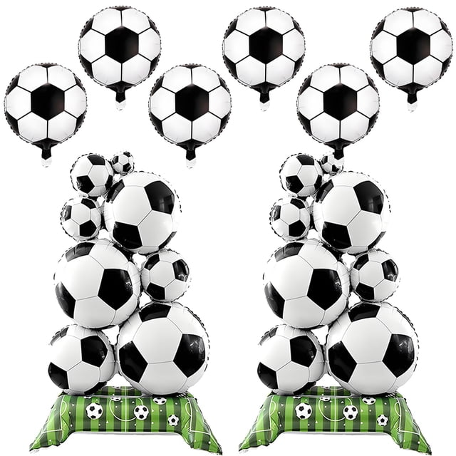 Set de globos de fútbol Eostankr de foil 2 x 38" y 6 x 18"