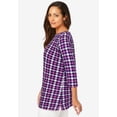 thumbnail image 4 of Jessica London Women's Plus Size Boatneck Tunic Top 3/4 Sleeve Shirt  Loose Fit, 4 of 6