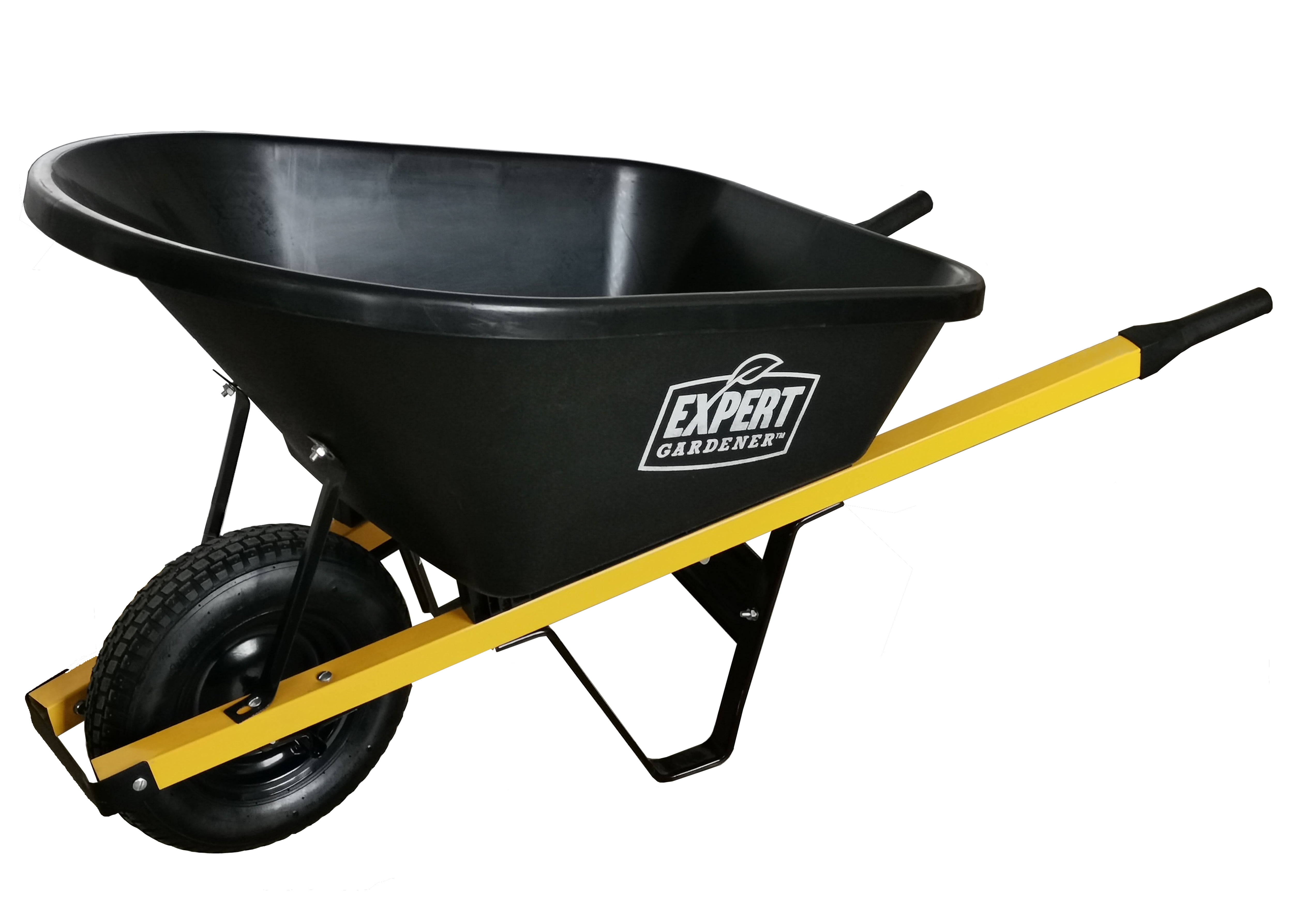 Expert Gardener Wheelbarrow 6 Cuft Poly Tray; Steel Handles; Air Filled
