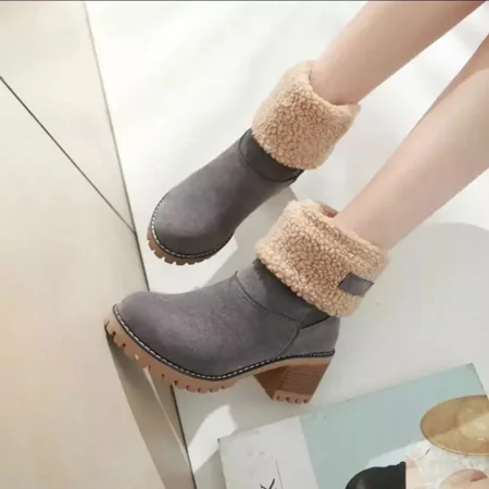 

Women‘s Warm Faux Fur Lined Ankle Boots Chunky Heeled Boots Women‘s Footwear