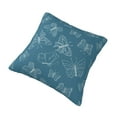 thumbnail image 3 of YFYANG Square Decorative Throw Pillow Case (Without Pillow Insert), Vintage Blue Butterfly Pattern Bedroom Sofa Car Cushion Cover, 20"x20", 3 of 9