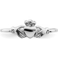 thumbnail image 4 of Sterling Silver Rhodium-Plated Claddagh Ring (Size 7) Made In China qr6905-7, 4 of 5