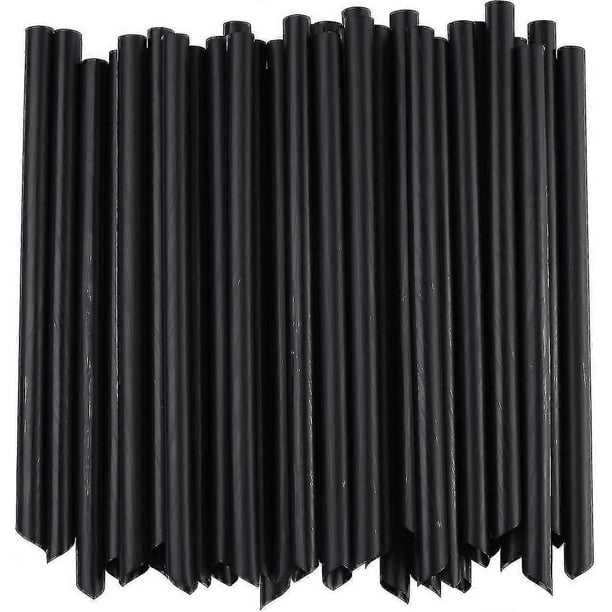 100 Pcs Black Straws Jumbo Smoothie Straws, Plastic Disposable Wide-mouthed Large Straws(0.43" Wide X 9.45" Long)