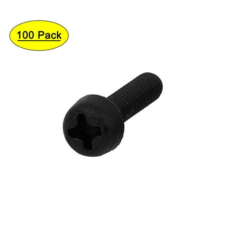 

M3x12mm Round Head Nylon Machine Screw Bolt Fastener Black 100pcs