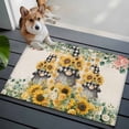 thumbnail image 4 of Sunflower Gnomes 2'x3' Washable Rug, Spring Eucalyptus Floral Orange Plaid Non-Slip Soft Doormat Area Rugs for Entrance Bathroom Bedsides, Carpet for Kitchen Bedroom, Entryway Floor Mat, 4 of 9