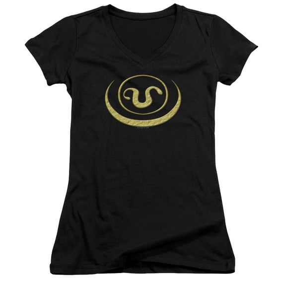 Sg1 Goauld Apothis Symbol Junior Women's V-Neck T-Shirt Black