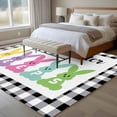 thumbnail image 4 of Plaid Easter Area Rugs 6'x9', Washable Small Throw Rugs for Kitchen Dining room, Bunny Black White Checkered Farmhouse Indoor Outdoor Rug Non-Slip Low Pile Carpet Runner Reversible Floor Mats, 4 of 8