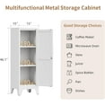thumbnail image 3 of Metal Locker Cabinets with 1 Lockable Door and 2 Adjustable Shelves for File Storage,46" H White Small Locking Cabinet with 2 Keys for Bathroom,Office,School,Easy Assembly, 3 of 14
