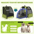 thumbnail image 6 of Cat Carrier Backpack Expandable Breathable Pet Carrier for Large Cat Puppy Outdoor Travel Pet Backpack with Vantilated Mesh, Green, 6 of 8
