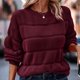 thumbnail image 4 of Puntoco Suéter Mujer Color Sólido Camiseta Manga Larga Blusa Cuello Redondo Casual tops Sudadera Navidad Liquidación Puntoco Puntoco-3569, 4 of 7