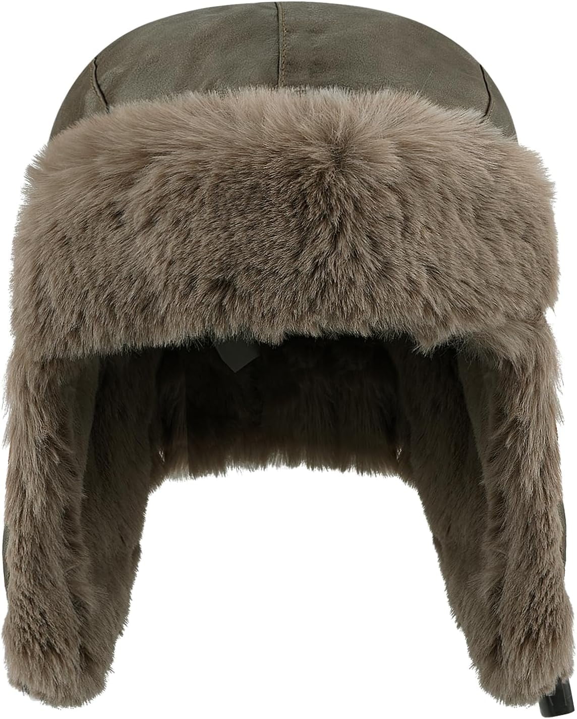 Zhengup Aviator Faux Leather Trapper Eskimo Earflap Hunting Hat Cold Weather Winter Gear Russian Ushanka Cossack Trooper Hat