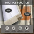 thumbnail image 4 of Beige Blackout Kitchen Curtains Tiers and Valances Set 3 Piece for Windows Orange Kitchen Window Curtains Set,Modern Abstract Art Valances for Living Room(36" Tiers Set), 4 of 5