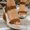 Brown, variant on PiGOGI Women Plus Size Wedge Heel Sandals Buckle Strap Height Increasing Comfortable Breathable Summer Shoes Brown