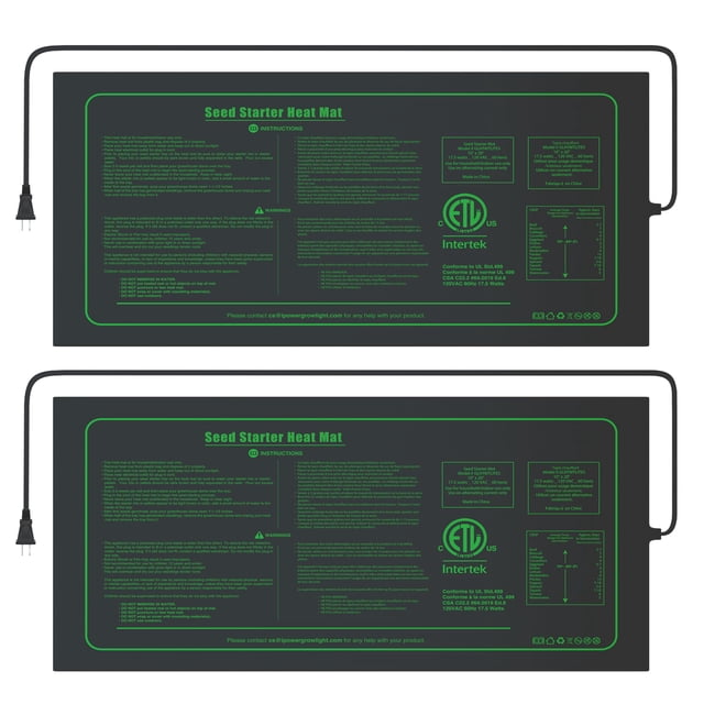 Seedling Heat Mat iPower, paquete de 2 unidades, para semillas a partir de 10 x 20 pulgadas