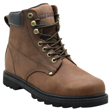 EVER BOOTS "Tank" Men's Soft Toe Oil Full Grain Leather Work Boots Construction Size 11D(M) DRKBROWN