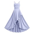 thumbnail image 4 of Gunia Formal Dresses For Girls Ruffle Dress Asymmetrical Layered Party Gown Wedding Birthday Celebration Sundress Light Purple Dress For Girls 6-14 Years, 4 of 7