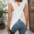 thumbnail image 6 of Byworldtasic Tank Tops for Women Flowy Sleeveless Top Open Back Criss Cross Tank Casual Summer Shirts, 6 of 8