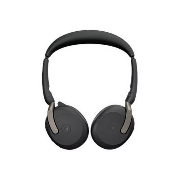 Jabra Evolve2 65 Flex MS Stereo - Headset - on-ear - Bluetooth - wireless - active noise canceling - USB-C via Bluetooth adapter - black - Certified for Microsoft Teams