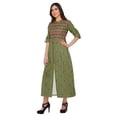 thumbnail image 3 of Moomaya Short Sleeve Printed Summer Kurti A-Line Tunic Dresses For Women, 3 of 5