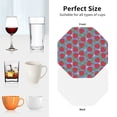 thumbnail image 6 of Lsque Hand Drawn Strawberry Pattern 4" Drink Coasters Set of 4, PVC Leather Absorbent Coasters, Table Coaster Set Decorative Coffee Cup Coasters Housewarming Gift -Octagon, 6 of 6