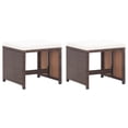 thumbnail image 1 of vidaXL Tabourets de Jardin 2 Pcs avec Coussins Poly Rotin Marron, 1 of 5