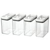 Better Homes & Gardens 4 pack Flip-Tite Rectangular Dry Food Storage Container, 11.5-cup