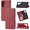 Red, variant on For Samsung Galaxy S22 Ultra 5G Embossed Happy Cat Pattern Leather Phone Case