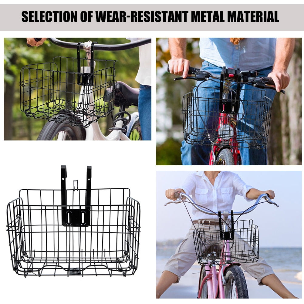 Hemoton Bike Front Basket Large Capacity Bike Basket Metal Basket Bike Vegetable Basket Bike Handlebar Accessory