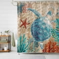thumbnail image 2 of Shower Curtain Sea Turtle Bathroom Curtains with Hooks, Waterproof Fabric Nautical Anchor Coral Vintage Marine Life Bath Shower Curtains Set for Bathroom Bathtubs Decor 36x72 Inch, 2 of 9