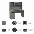 thumbnail image 5 of Cabot 60W Computer Desk with Hutch in Modern Gray - Engineered Wood, 5 of 5