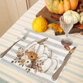thumbnail image 4 of Fall Placemats Set of 4,12x18 Inch Stripes with Pumpkins Flowers Heat-Resistant Place Mats,Seasonal Autumn Table Decors for Farmhouse Kitchen Dining Thanksgiving Holiday Party, 4 of 6