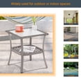 thumbnail image 5 of ACEGOSES Outdoor Water-Proof and Rattan Powder-coated Steel and HIPS End Table, Grey/Brown, 5 of 5