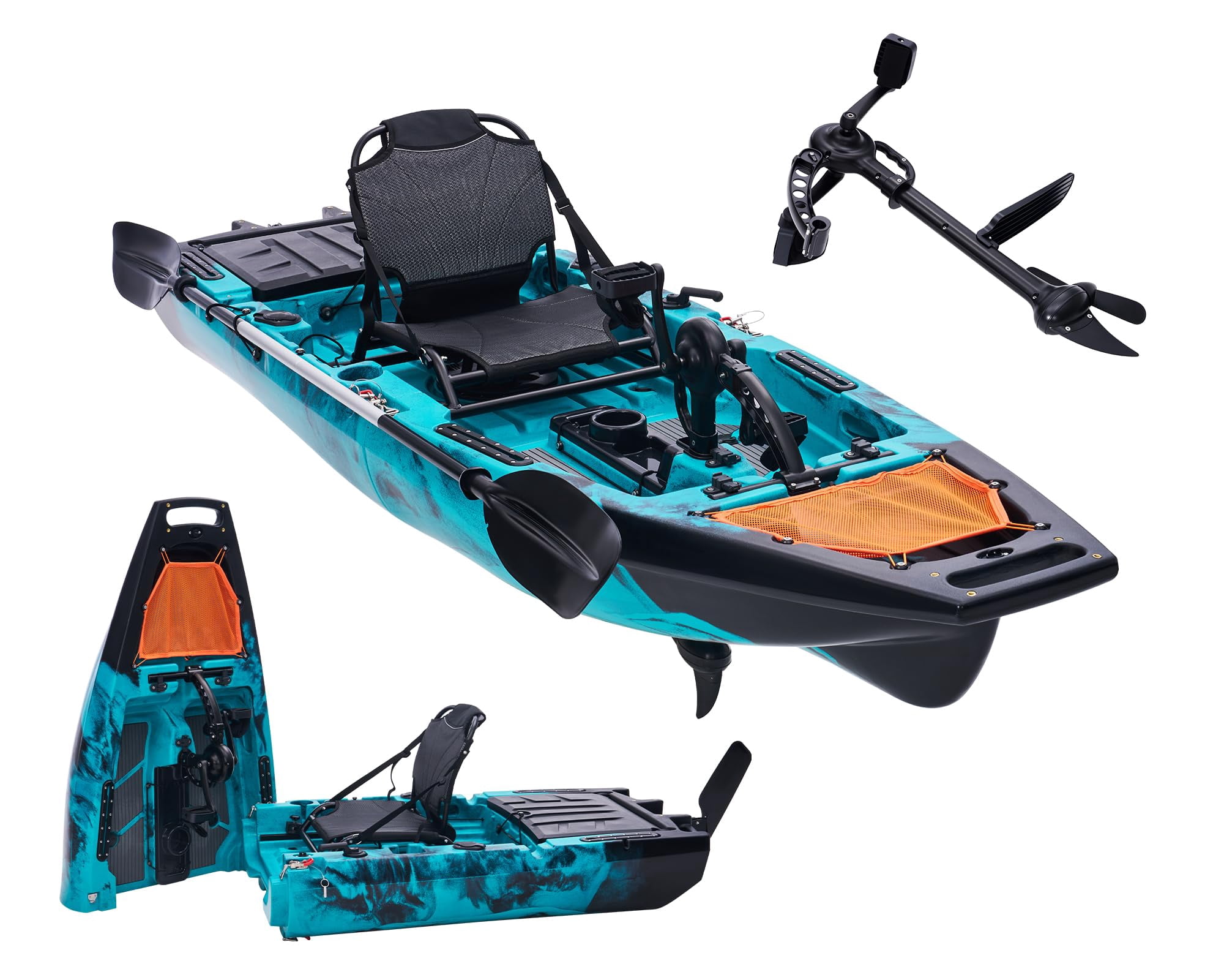 Danrelax 12ft Inflatable Kayak with Pedal System, Lightweight