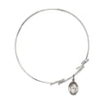 thumbnail image 2 of 8 inch Round Double Loop Bangle Bracelet w/ St. Susanna in Sterling Silver, 2 of 3