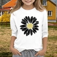 thumbnail image 2 of EnJoCho Girls Summer 3/4 Length Sleeve Tops Crew Neck Shirt Casual Tops Patterned Sleeve Blouse 3-14 Years Girls Long Sleeve Tops Girls Long Sleeve Shirt, 2 of 5