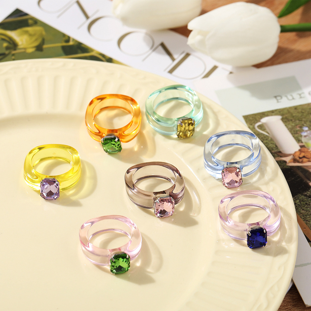  LIFKOME 9Pcs resin ring thick dome Creative Ring Jewelry rings  for teen girls Adult Teen Jewelry Stylish Ring retro decor Fashion Finger Ring  Acrylic resin thin ring multicolor : Clothing, Shoes