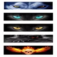 thumbnail image 2 of Pegatinas 3D para coche con diseño de ojos de lobo y calavera para parabrisas delantero, ventana trasera, protector solar, vinilo, decoración de animales geniales, 2 of 5