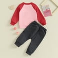 thumbnail image 3 of Bagilaanoe 2PCS Toddler Baby Girl Boy Pants Set Letter Embroidery  Long Sleeve Sweatshirt Pullover Tops + Drawstring Sweatpants 6M 12M 18M 24M 3T Kids Casual Sweatsuits, 3 of 8