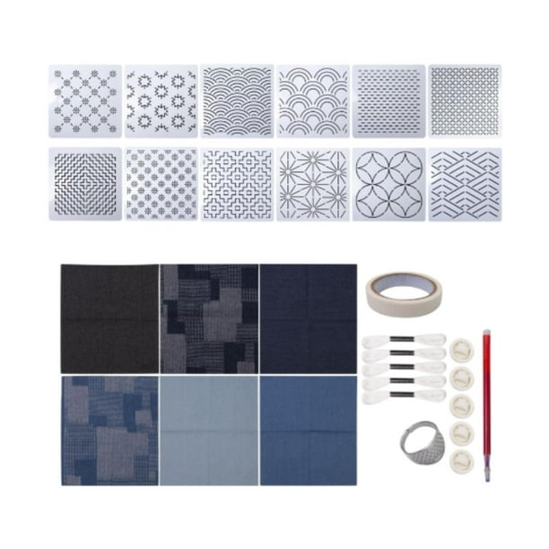Kit de inicio de bordado Material para manualidades Materiales de bricolaje para posavasos Sashiko DIY Conjunto B