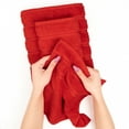 thumbnail image 3 of American Soft Linen Luxury 3 Piece Towel Set, 100% Cotton Turkish Towels for Bathroom, Red, 3 of 6