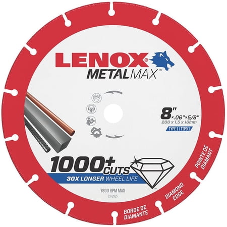 

Lenox 1972925 Metalmax Diamond Edge Cutoff Wheel 8 x 5/8