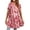 Pink Floral, variant on Plus Size Womens Tunic Tops Short Sleeve Casual Floral Shirts Swing Flare Dressy Blouses