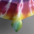 thumbnail image 5 of Colorful Rainbow Tie Dye Spiral Pattern Square Tablecloth,Waterproof Square Table Cover,Wipeable Spillproof Washable Table Cover for Home Kitchen Party Decor 42"X42"(107x107cm), 5 of 6